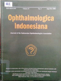Image of Ophthalmologica indonesiana : journal of the Indonesian ophthalmologists association (volume 33, no. 3, Sept-Des 2006)