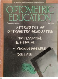 Image of Optometric education (volume 26, number 1, Fall 2000)