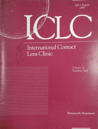 Image of International Contact Lens Clinic (volume 22, numbers 7&8, July - August 1995)